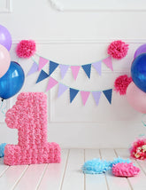 White Wall With White Wood Floor Colorful Balloons For One Birthday Photo Backdrop Shopbackdrop